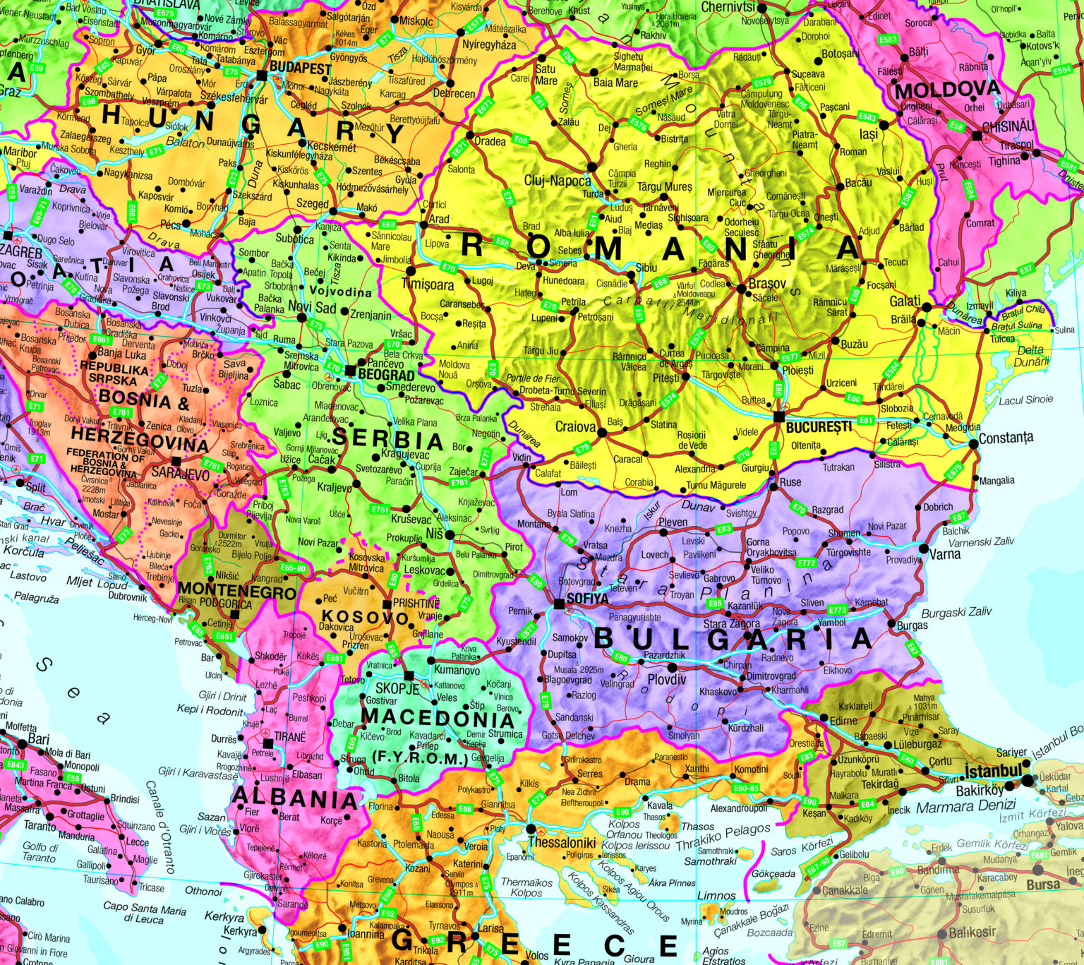 Politisk europakort – Kortshoppen.dk